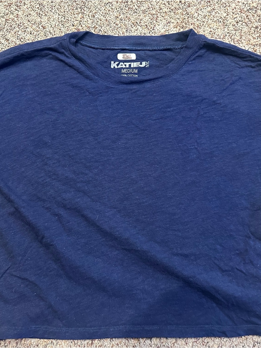 Katie J NYC Classic Navy Short Sleeve Crew T-Shirt